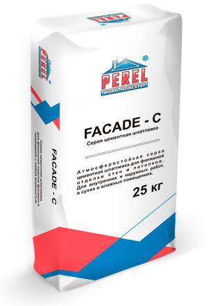 0650 Facade-c Серая Шпаклевка цементная PEREL, 25 кг в Щелково по низкой цене