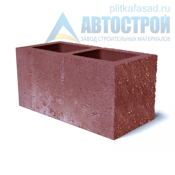 Блок облицовочный фасадный угловой двухпустотный 190х188х390 мм  красный А-Строй в Щелково по низкой цене