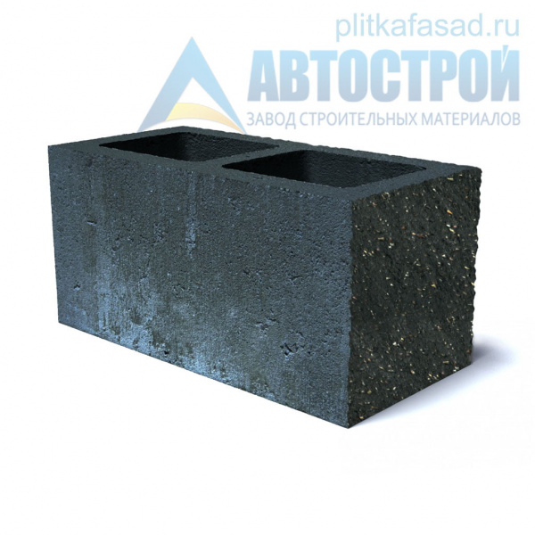 Блок облицовочный фасадный угловой двухпустотный 190х188х390 мм черный А-Строй в Щелково по низкой цене